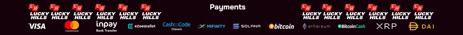 Available payment methods for Lucky Hills Casino