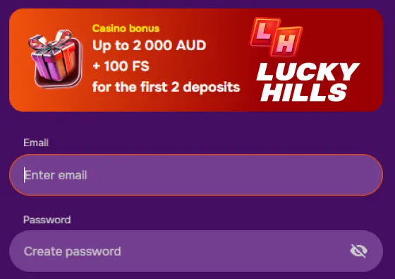registration guide for Lucky Hills Casino